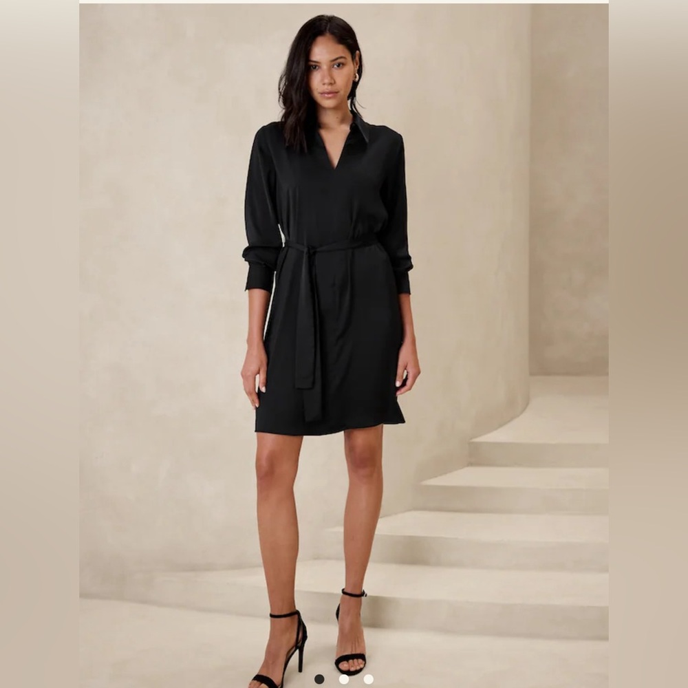 SPLIT-NECK DRESS the material is so soft, beautiful dress.